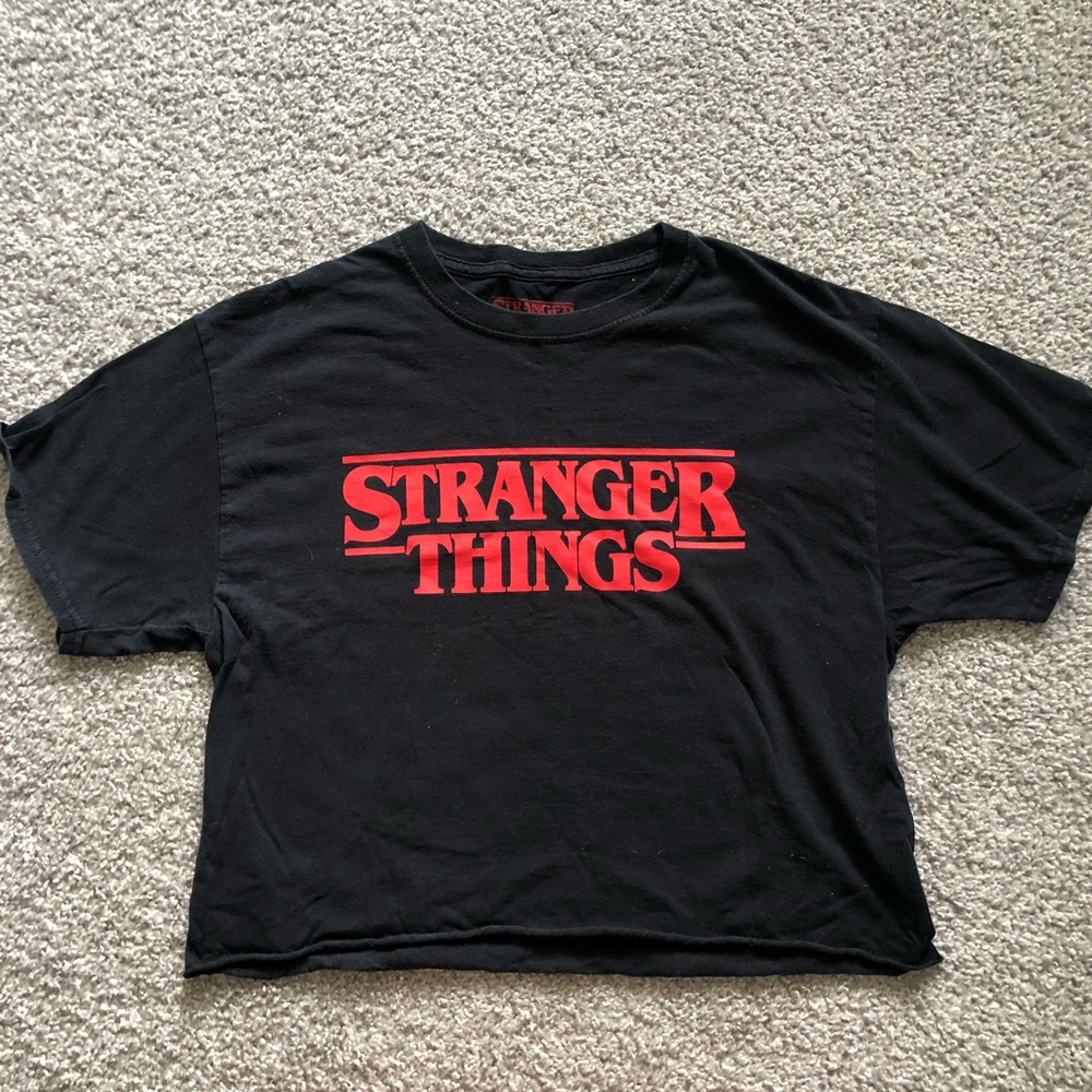 Netflix Stranger Things Kids Black and Red Tee
